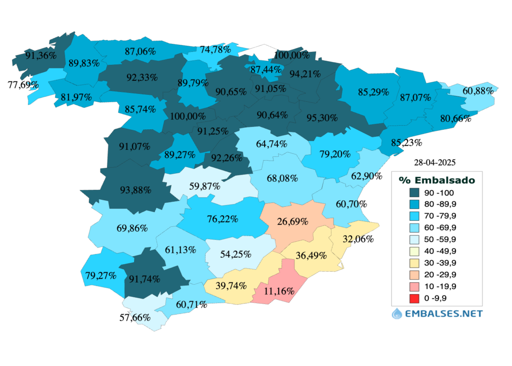 Mapa de reservas por provincias semana 17